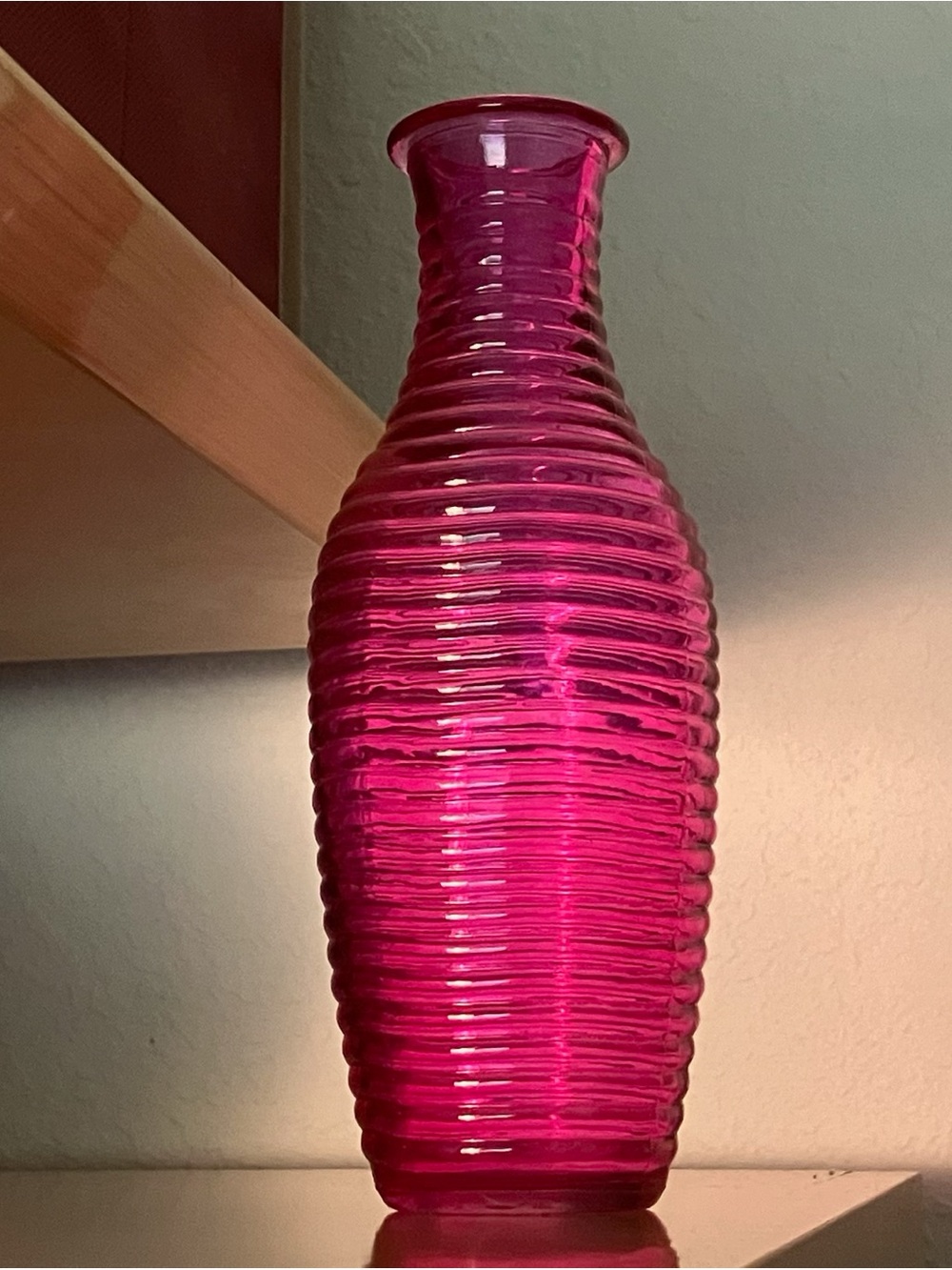 Pink glass vase